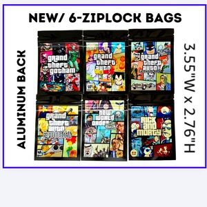 🌈6-ZIPLOCK BAGS-ALUMINUM BACKS